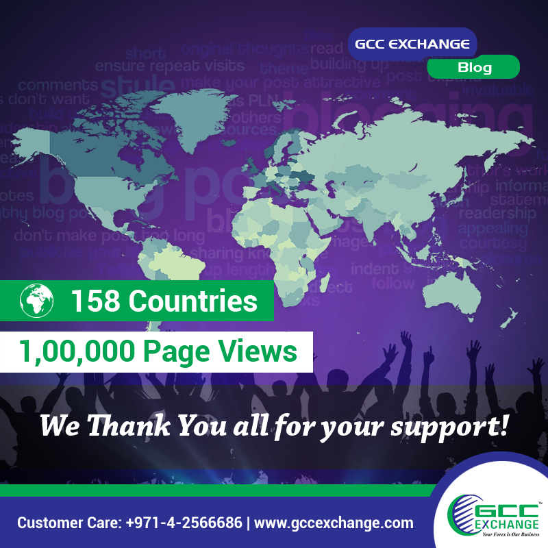GCC Exchange Blog crosses whopping 1,00,000 views - www.gccexchangeblog.com