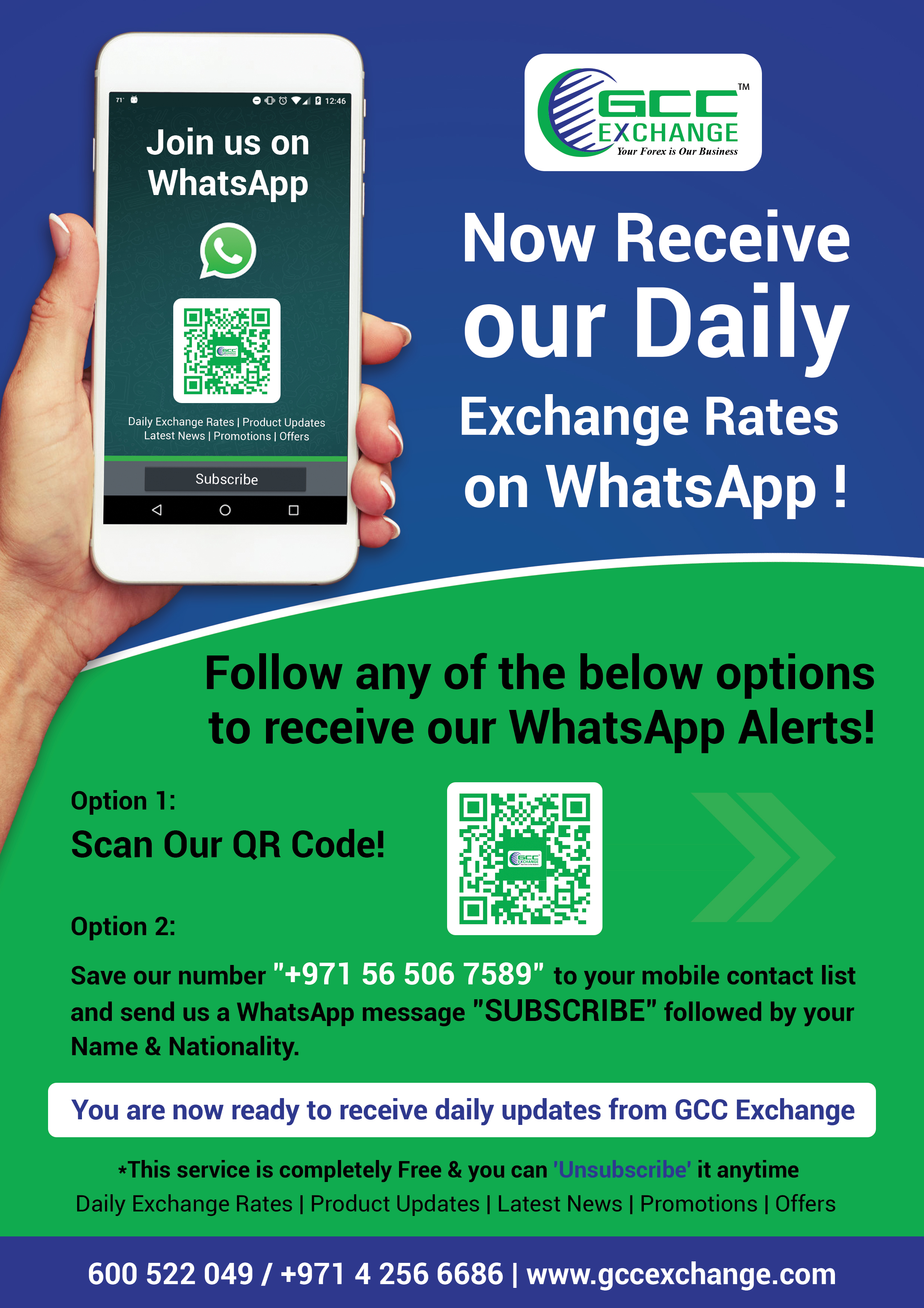 WhatsAPP Launch Poster - GCC Exchange