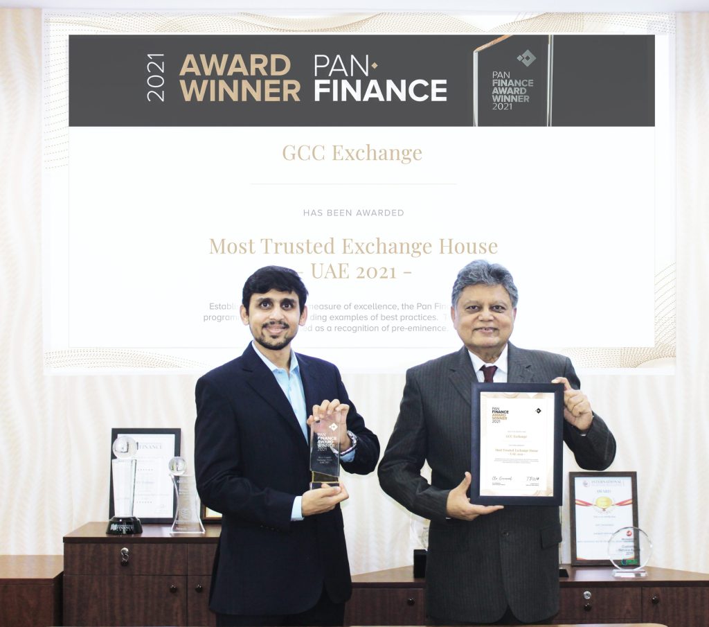 GCC Exchange Wins the Title of Most Trusted Exchange House - UAE 2021